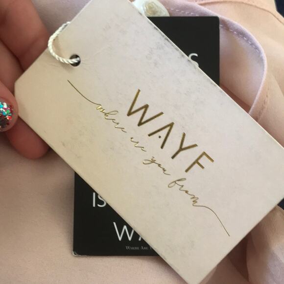 WAYF Penny One Shoulder Gown DAMAGED hem due to rolling rack never worn LARGE - Picture 5 of 7